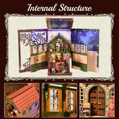 Book Nook Kit, Book Nook Kits for Adults DIY Booknook Model Build - color: Cat Affairs Bureau