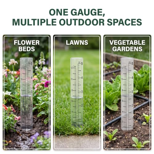 14cm Total Length Clear Rain Gauge Rain Gauge Measures Sprinkler for Yard Garden Outdoor Home Rain Gauges Accessories Drip Irrigation Kit with Timer for Raised Bed Gardening Rain Gauges Outdoor Décor