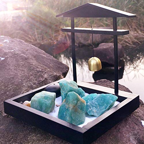 Zenkeeper 1Lb Amazonite Crystal Stone Natural Raw Stones & Fountain Rocks for Tumbling, Cabbing, Polishing, Wire Wrapping, Wicca & Reiki Crystal Healing - color: Amazonite