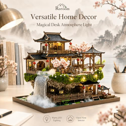 Roroom DIY Miniature House Kit, Fairyland Pavilion Dollhouse Kit - color: Upgraded Version of the Fairyland