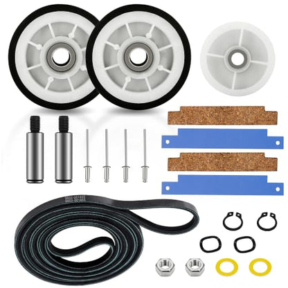 303373K Dryer Roller repair Kit Fit for May-tag Atlantis Neptune Dryer Parts MDE7600AYW MDE9206AYW MDG4000BWW MDG5500AWW MDE4000AYW MDE6400AYW MDE5500AYW MDE7400AYW MDE3000AWW MDE2500AYW MDE3000AYW