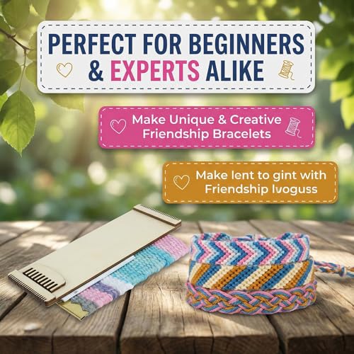LEISURE ARTS Loom Bracelet Weaving, Bracelet Maker, Weaving Loom, Bead Loom, Bracelet Making Kit String, Weaving Kit, Beading Loom, Friendship Bracelet Making Kit, Weaving Loom for Adults (Pack of 2) - size: 9.89 x 5.01 x 0.45 inches (Pack of 2)