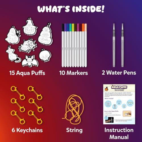 Skillmatics Halloween Aqua Puffs – 3D Art Kit, Paint By Number Kit - color: Halloween