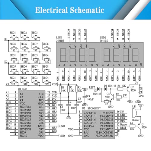 Soldering Practice Kit,DIY 7-Digit LED Display Electronics Calculator - color: Green