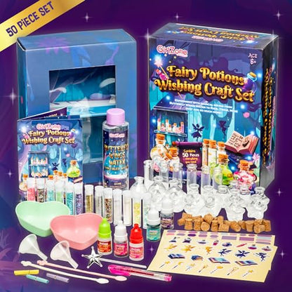 GirlZone Fairy Potions Wish Maker Set - 3 x 6.8 x 9.1 in, Multicolor, Box, Ages 7+ - Magical Play Set & Potion Craft Kit with Spell Kits for Kids