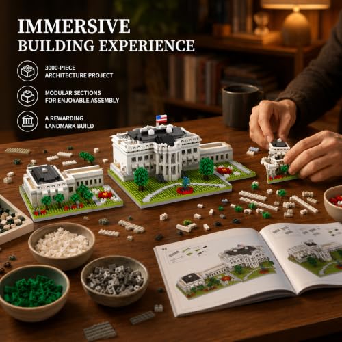 White House Micro Mini Building Block Set 3000 Pcs - style: White House