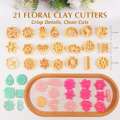 YANSH PROGLOBAL 65 Pcs Flower, Leaf & Animal Polymer Clay Cutters Set