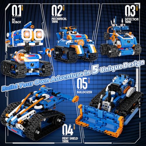 STEM Robot Building Kit, APP & Remote Control Robotics for Kids Ages 8-12