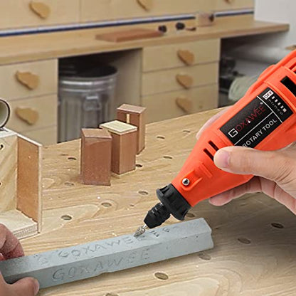 GOXAWEE Mini Rotary Tool Kit with Flex Shaft & Keyless Chuck -140Pcs, Red - color: Red Rotary Tool Kit