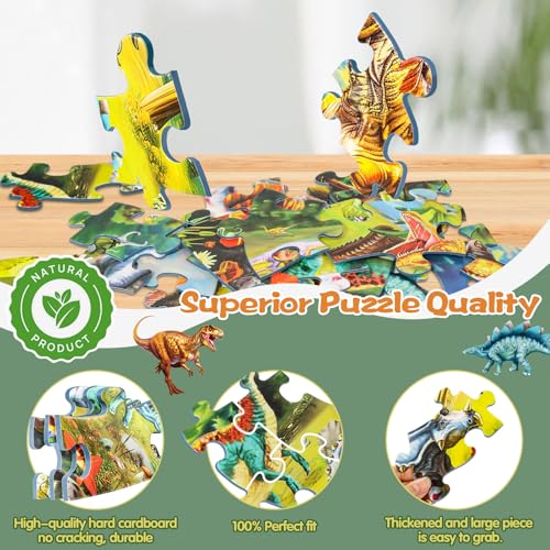 DIGOBAY 70PCS Glow in The Dark Dinosaur Floor Puzzles for Kids Ages 4-8 - style: glow-in-the-dark dinosaur