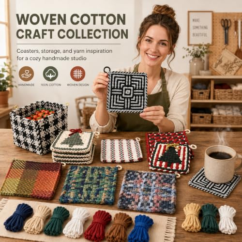 SOOHAOLISS 288PCS Cotton Loops for Potholders 7" with 12 Neutral Colors - color: 7‘’ 288pcs in 12 Neutral Colors