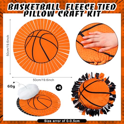 Weysat 6 Sets Basketball Tied Pillow Craft Kit No Sew Basketball Pillows - style: Basketball