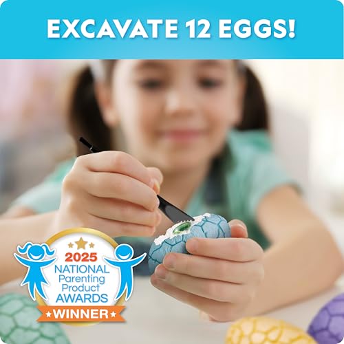 Blue Marble Easter Egg Dig Kit with Gems and Glow in the Dark Dinosaurs