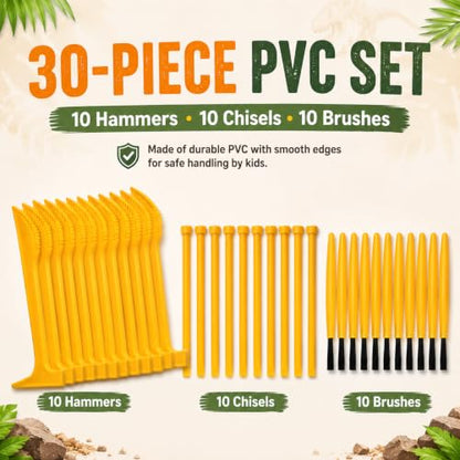 Ciieeo 3-piece Kids Digging Tool Set for Dinosaur Excavation