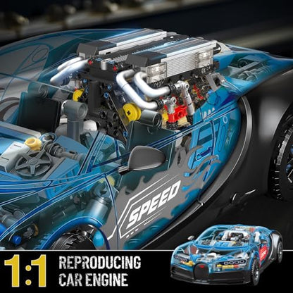 Mould King 10131 W16 Engine Building Blocks Sets, V8 Engine Model kit that Run, Build Your Own STEM Model Engine, 16-Cylinder Car Engine Building Engineering Toys(952+PCS) - style: 10131 Engine Model