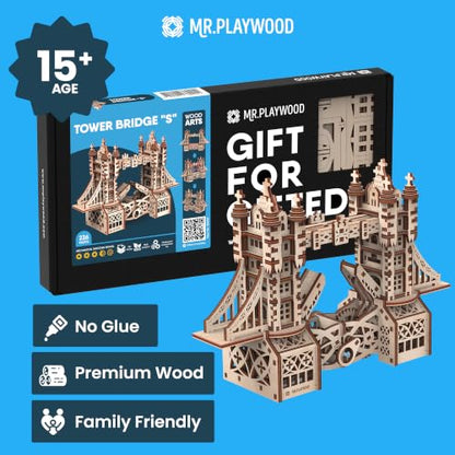 Mr. Playwood Tower Bridge Small Wooden Mechanical 3D Puzzle