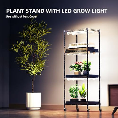 Spider Farmer 4 Tier Mini Greenhouse Plant Shelf with Grow Lights Indoor - size: S-16x12x47in