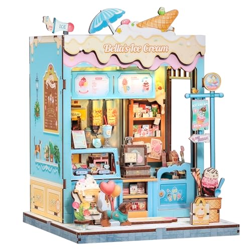 CUTEBEE Book Nook, DIY Miniature House Kit, Ice Cream Shop Booknook - color: Bella's Ice Cream