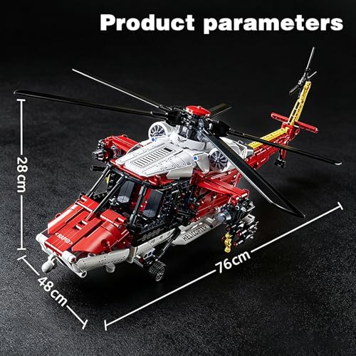 1528PCS Rescue RC Helicopter Building Block Set with Remote Control - color: Red