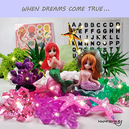 DIY Mermaid Light-Up Terrarium Kit for Kids Craft Gift for Girls Ages 4-10 - style: Mermaid