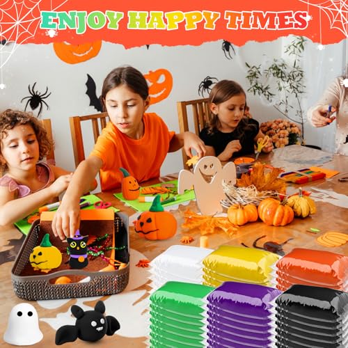 VioraWhite 144 Pcs Air Dry Clay Bulk 76 oz Halloween DIY Modeling Clay Kit - color: Halloween Color