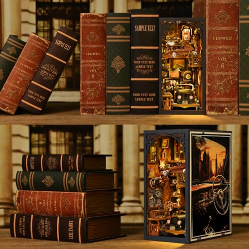 Book Nook Kit, Book Nook Kits for Adults DIY Booknook Model Build - color: Car Players