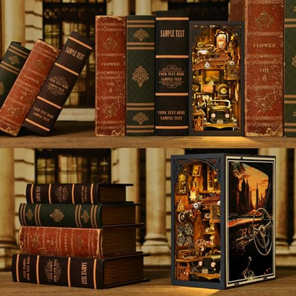 Book Nook Kit, Book Nook Kits for Adults DIY Booknook Model Build - color: Car Players