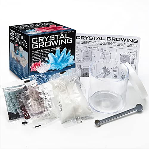 4M Crystal Growing Science Kit - 3 Colored Crystals - Easy DIY STEM Toys Lab Experiment Specimens, A Great Educational Gift for Kids & Teens, Boys & Girls Ages 10+ - style: 3 Crystals