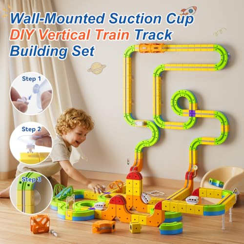 Electric Train Set, 3D Cube Track-DIY Rail Cube Block Kit - size: 113pcs+1 Car