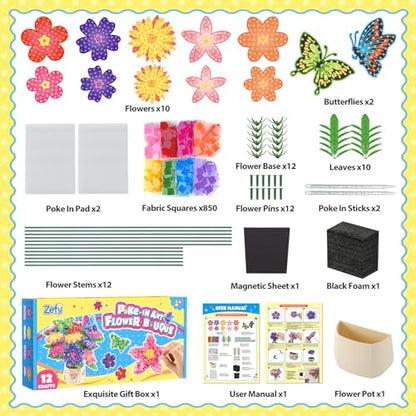 Zefy Poke Art Flower Bouquet, Mess-Free Arts and Crafts for Kids