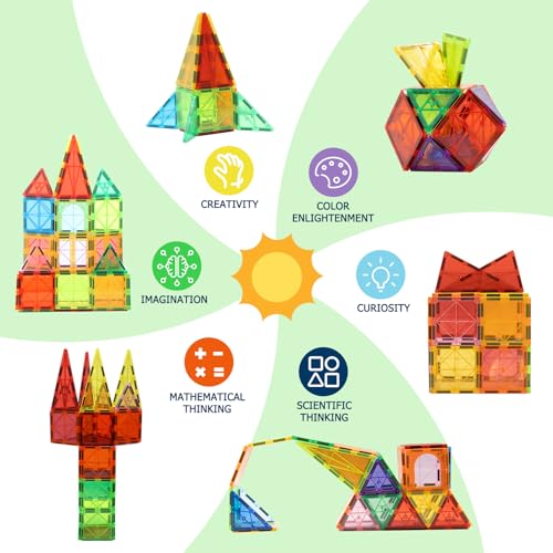 EchoPlan Magnetic Tiles,68PCS Magnetic Building Blocks for Toddlers Kids - size: 68PCS