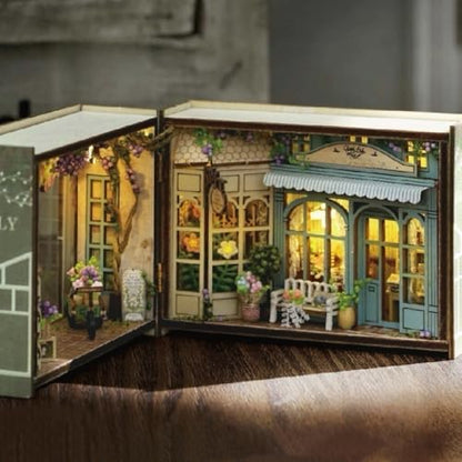 DIY Miniature Dollhouse Kits - Wooden Mini Model House with LED Lights, Tiny Furniture & Accessories – Craft Building Kits for Teens & Adults (Molly Garden) – Birthday Valentine's Gift - style: Molly Garden