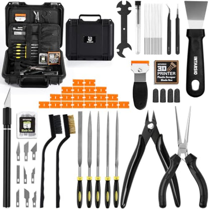 62pcs 3D Printer Tool Kit and Accessories with Hardshell Box incl. Long Nose Pliers, Flush Cutter, Metal/Plastic Scrapers, Finishing Files, for Bambu Lab A1/P1S/P1P, Flashforge & All FDM/SLA Printers - style: Maker Suite Pro