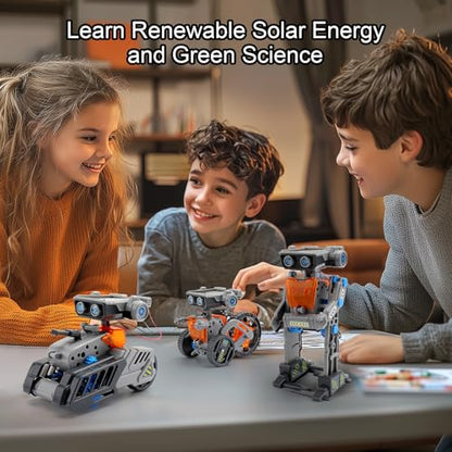 Sillbird Bundle - 2 Items STEM 15-in-1 Solar Robots Toys for Boys Age 8-13, Remote & App Controlled Wall Robot Building kit