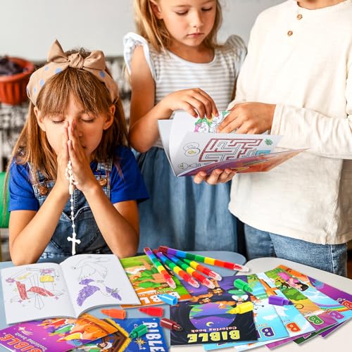 BenLouis 24 Pcs Christian Mini Coloring Books for Kids Party Favors - style: Christian