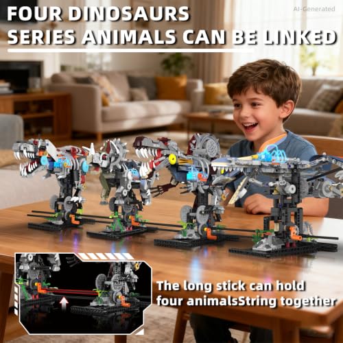 Mechanical Triceratops Dinosaur Building Set with Lights for Boys - color: Triceratops