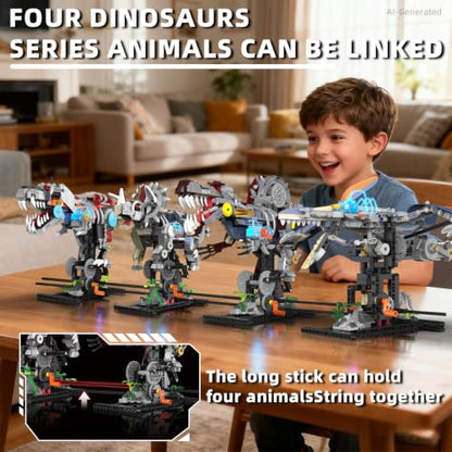 Mechanical Triceratops Dinosaur Building Set with Lights for Boys - color: Triceratops