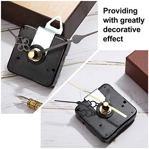 3 Pieces Non Ticking Quartz Clock Movement Mechanism with 6 Sets of Short Hands Battery Operated Clock Motor Kit for DIY Repair Replacement (0.7 inch/18 mm) (Pack of 2) - size: 0.7 inch (18 mm), Pack of 2