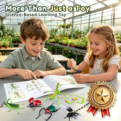 Drefirsa 8Pcs Realistic Bug Building Toy, Educational Toy for Kid Age 6+