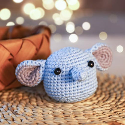 Crochet Kit for Beginners: Elephant Crochet Kit for Adults, Include Easy to Use Yarn, Step-by-Step Video, Patterns, Learn to Crochet, Thanksgiving, Christmas, Birthday Gift - color: Elephant