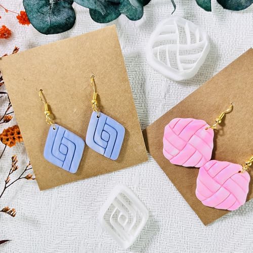 Xaekicr 2PCS Geometric Line Polymer Clay Cutters – Modern Clay Cutters for Earrings, Tools and Molds for Polymer Clay Jewelry DIY - color: 2K color