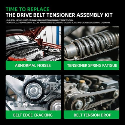 Tensioner Belt Serpentine Driver Belt Idler Pulley Component Kit - size: for Explorer/Mountaineer 1996-1999