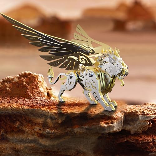 FILASLFT 3D Metal Puzzles for Adults,Mechanical Model Kit Golden Tiger - color: C4-white Tiger-golden
