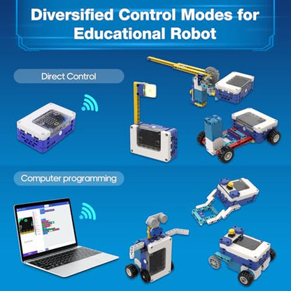 Coding Robot Kit, 10-in-1 BBC Micro:bit Robotics Invertor Kit, Educational Stem Robot Building Kit with APP Control Learn to MakeCode, MicroPython, and Scratch for Age 9+ Girls Boys - style: micro bit