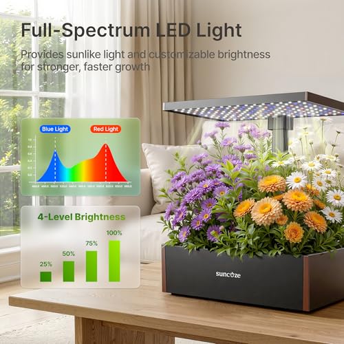 SUNCOZE Smart Hydroponics Growing System, 20 Pods, 25 in Adjustable Height - color: Black