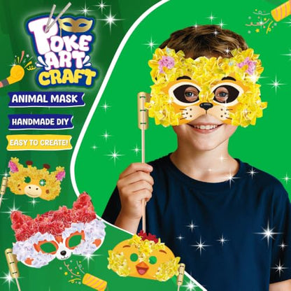 MZYTOZA Poke Art Kit for Kids Ages 4-8, Mess-Free Fabric Craft Set - color: Multicolor-Masks