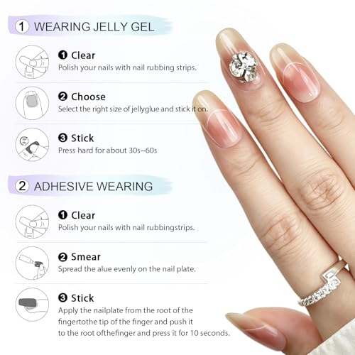 6 Packs (144 Pcs) | Reusable Press on Nails | cute nails | 6-Style Bundle | 12 Sizes | Each Style 24 Pcs | Gold Rhinestone & Glitter Accents - color: Gold Rhinestone & Glitter Accents