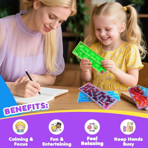 12-Pack Sensory Maze Fidget Toys for Kids & Adults: Quiet Squishy Calming Tools for Autism Children - Stress Fidgets for Travel & Office - Classroom Must Haves & Treasure Rewards Party Favors,Easter - style: 12pcs