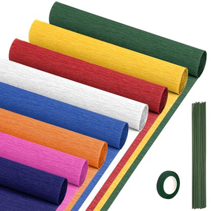 Crepe Paper Streamers 8 Rolls, 10 x 98Inch 8 Memphis Colors - color: Memphis