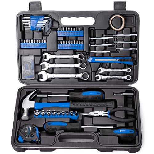 CARTMAN 148-Piece Automotive And Household Tool Set, Blue Repair Kit Case - color: Blue